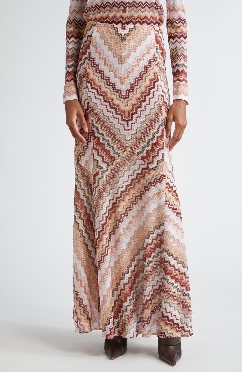 Missoni Metallic Zigzag Maxi Skirt, Main, color,
