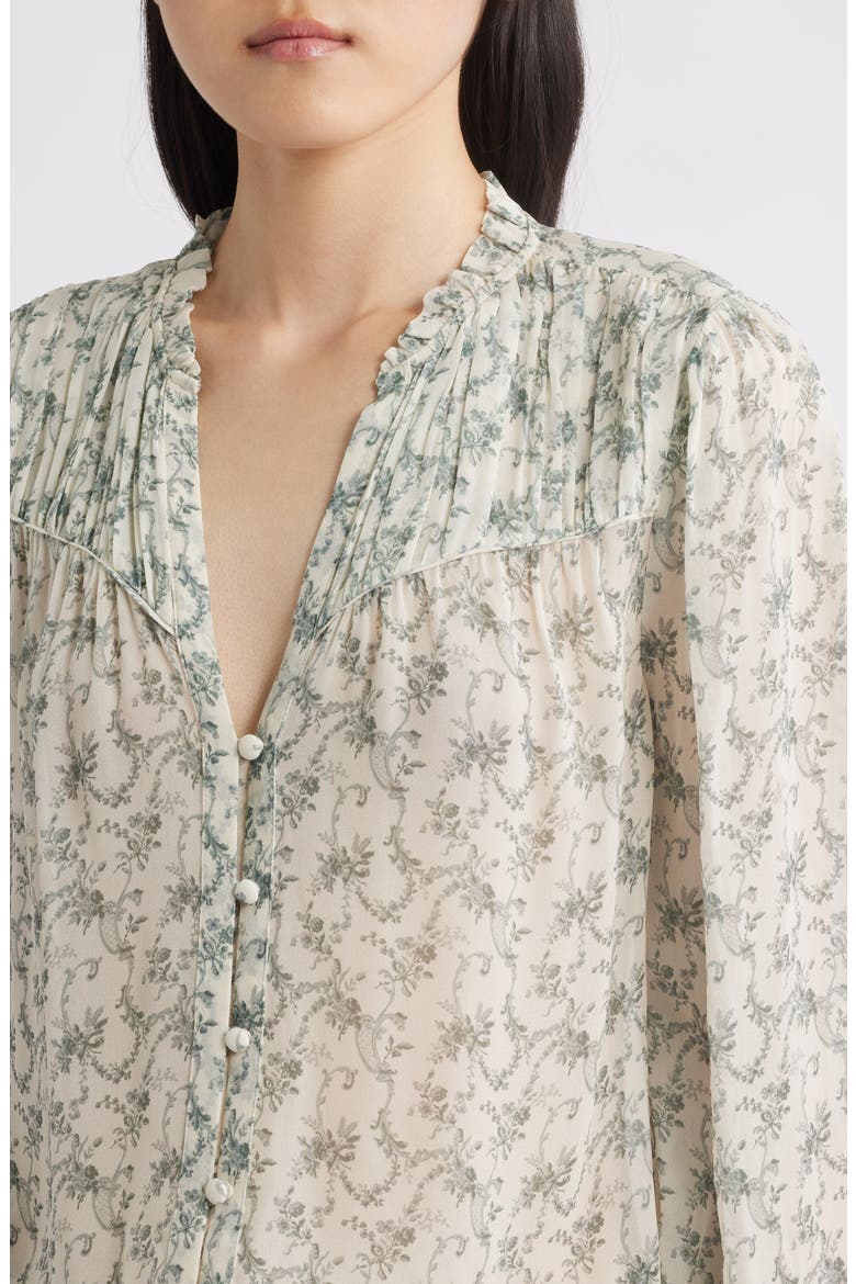 Monika Floral Long Sleeve Shirt, Alternate, color, CREAM/ALOE