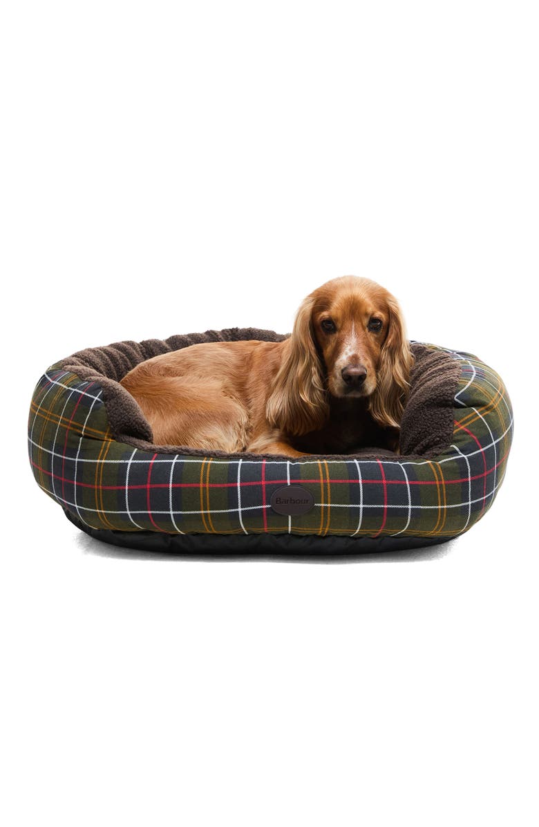 Barbour Tartan Snuggle 30" Dog Bed, Main, color, Classic Tartan
