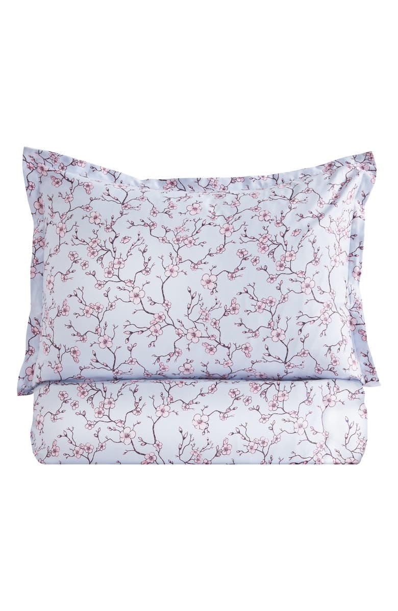 MELANGE HOME Kyoto 400 Thread Count Cotton Duvet Set, Main, color, Blue