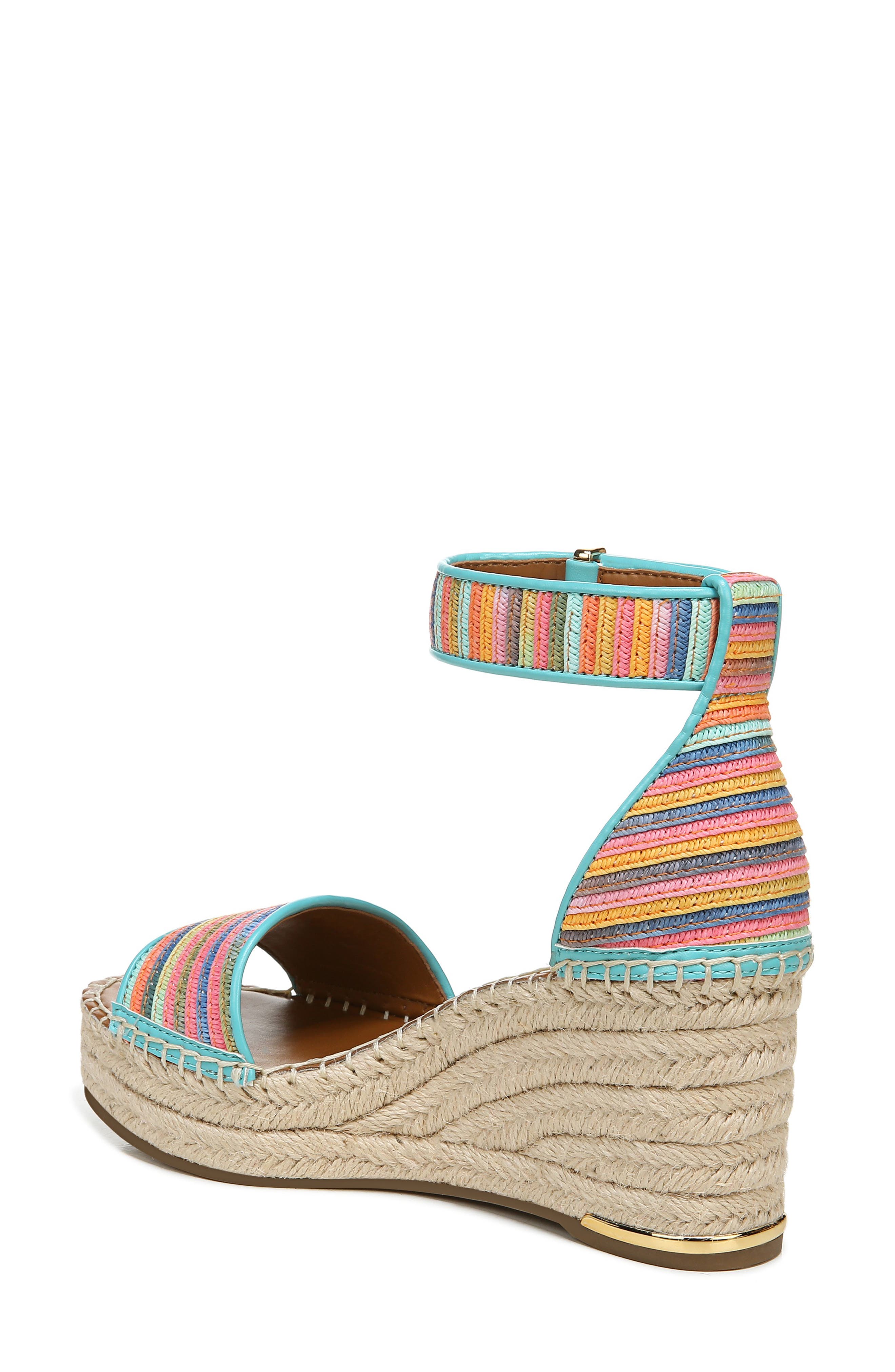 Franco Sarto Clemens Ankle Strap Platform Wedge Sandal, Alternate, color, Multi