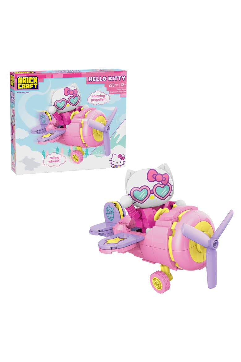 Hello Kitty Airplane Adventure Building Set, Main, color, Pink