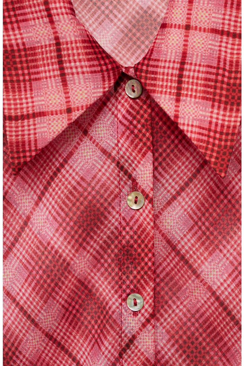 Plaid Button-Up Shirt, Alternate, color, MAROON