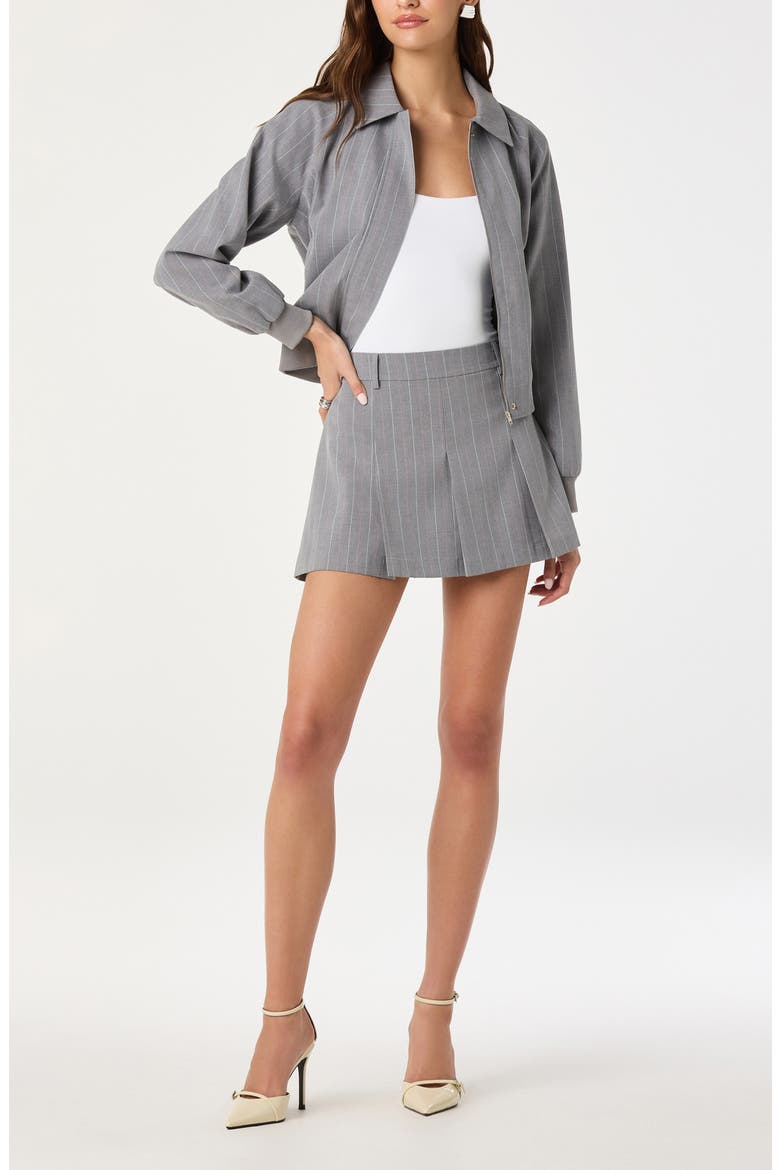 Pinstripe Flight Jacket, Alternate, color, GREY STRIP