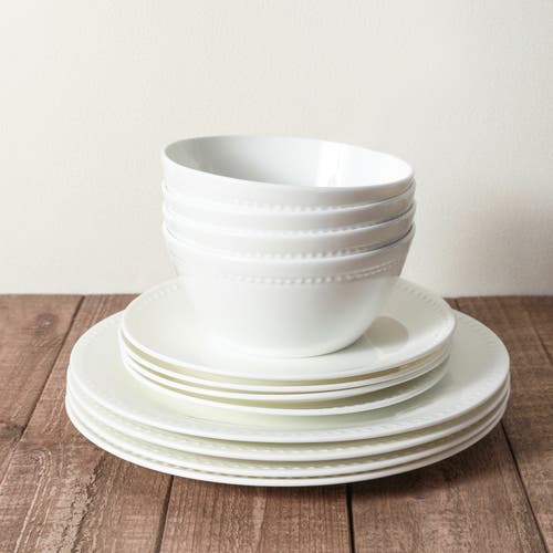 Stone Lain Ava Bone China 16-piece Dinnerware Set In White