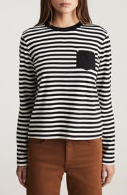 Mavi Jeans Stripe Long Sleeve Pocket T-Shirt