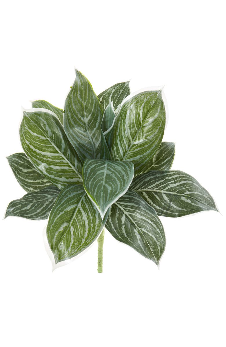 NEARLY NATURAL 21-in Silver Aglaonema Artificial Plant, Main, color, Green
