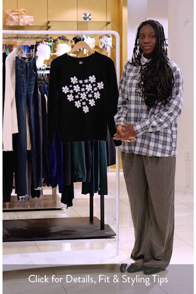 Floral Heart Graphic Crewneck Sweater video