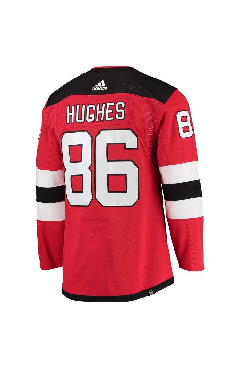 adidas Men's adidas Jack Hughes Red New Jersey Devils Home Primegreen Authentic Player Jersey, Alternate, color,