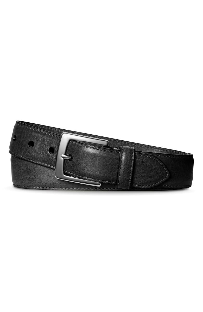 Shinola Bedrock Leather Belt, Alternate, color, Black