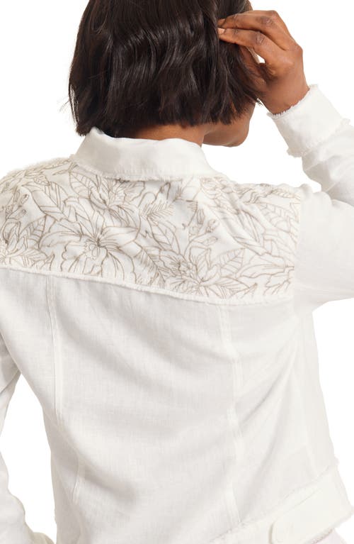 Tommy Bahama Two Palms Floral Fresco Embroidered Linen Jacket In White