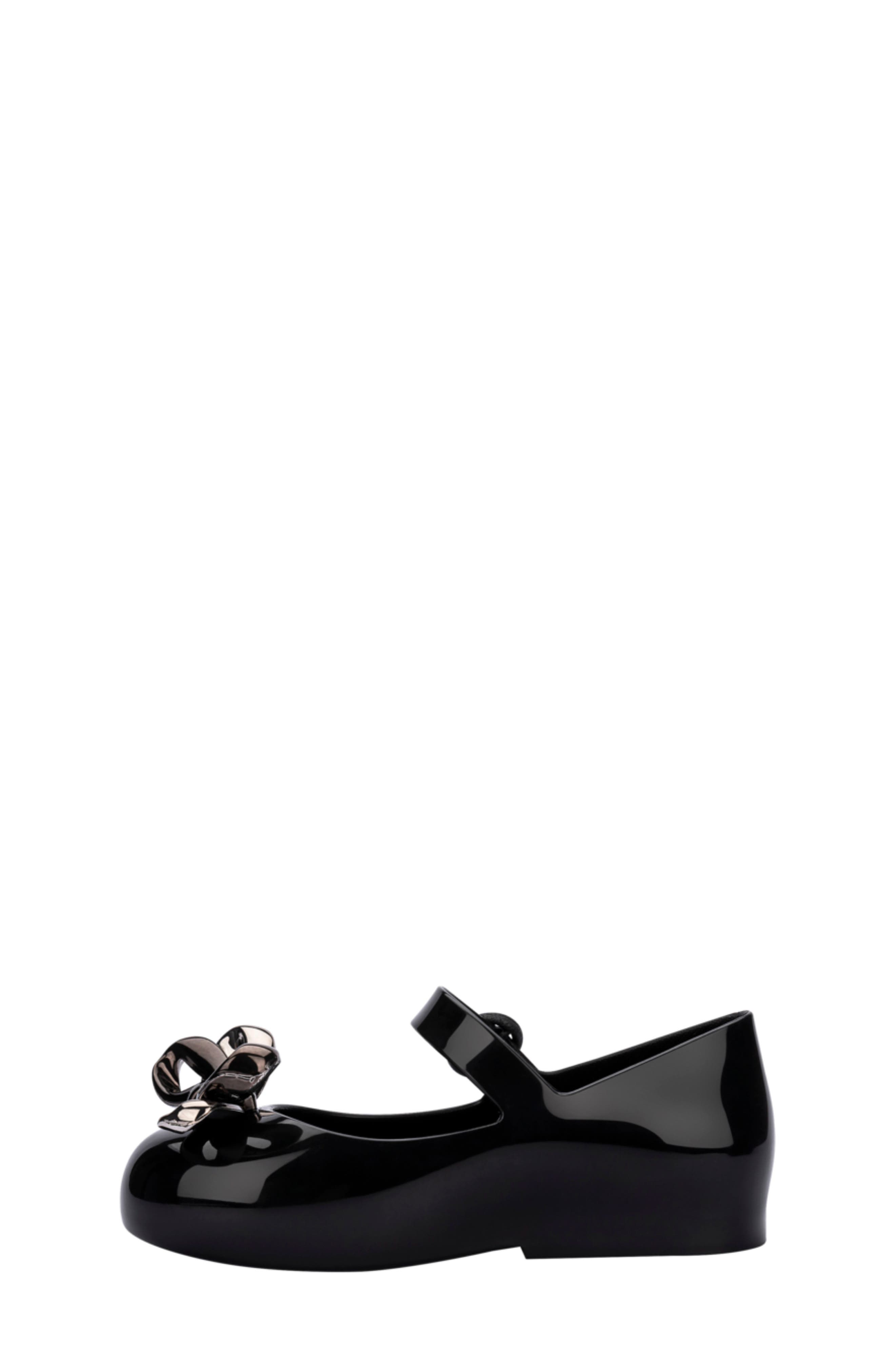 Mini Melissa Kids' Sweet Love Glam Mary Jane Flat, Alternate, color, Black