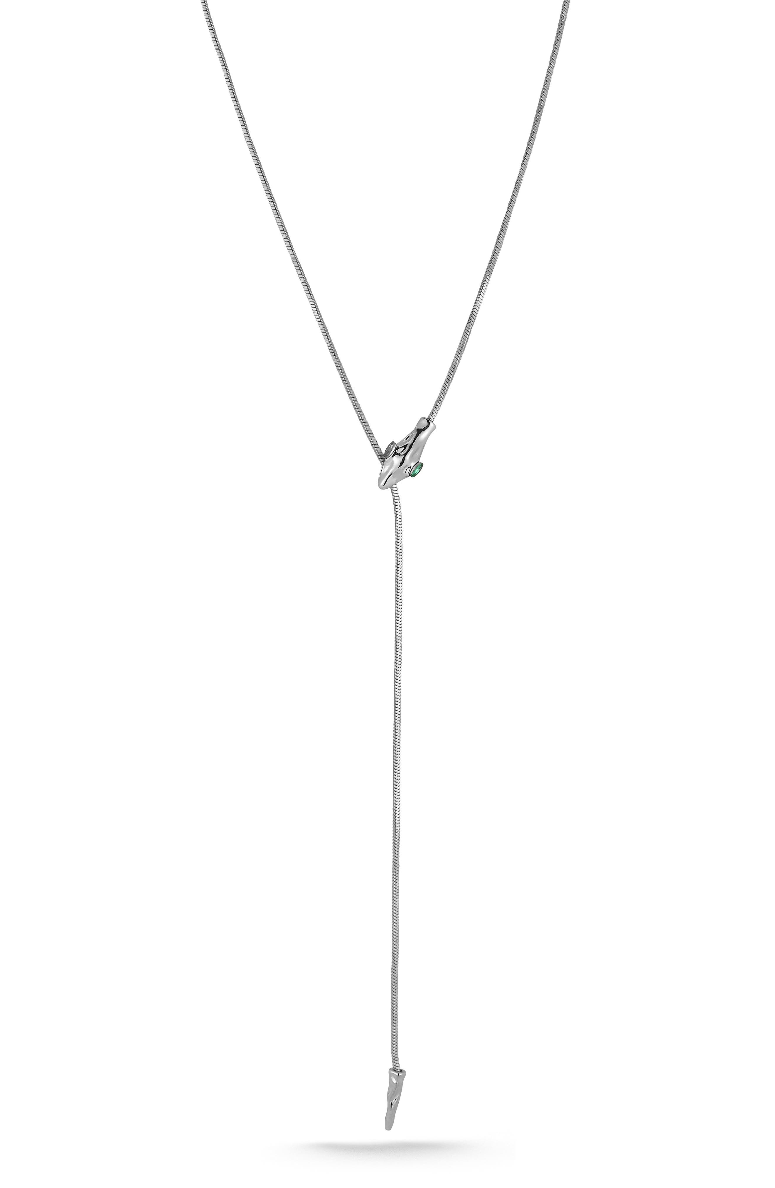 Cubic Zirconia Snake Y-Necklace