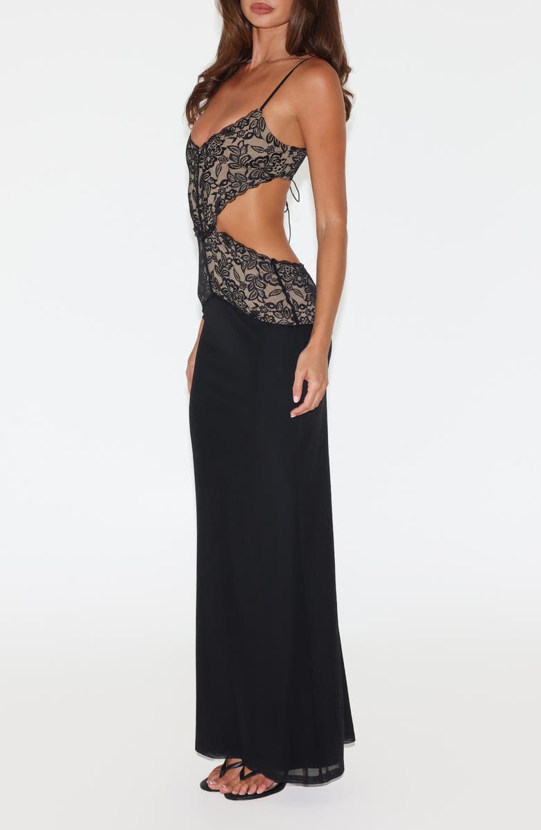 Tiger Mist Wisteria Lace Cutout Maxi Dress, Alternate, color, Black