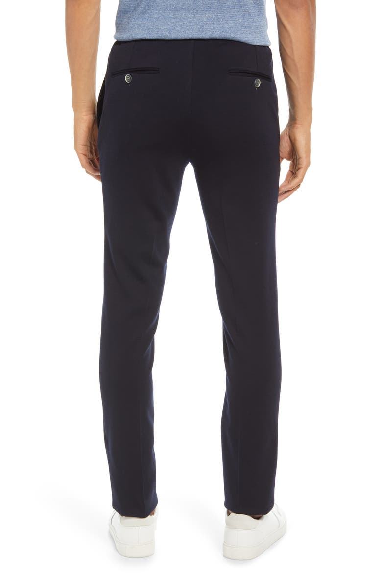 Men's Trim Fit Stripe Fleece Wool Pants, Alternate, color, NAVY