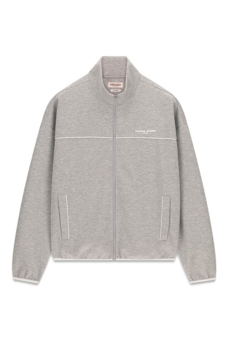 Oversized Scuba Full Zip Sweatshirt, Alternate, color, LIGHT GREY