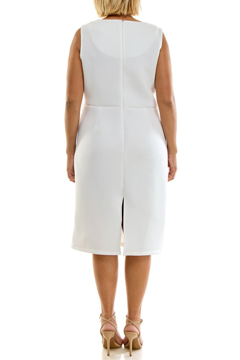 Oversized Flower Ruffle Sheath Dress, Alternate, color, WHITE