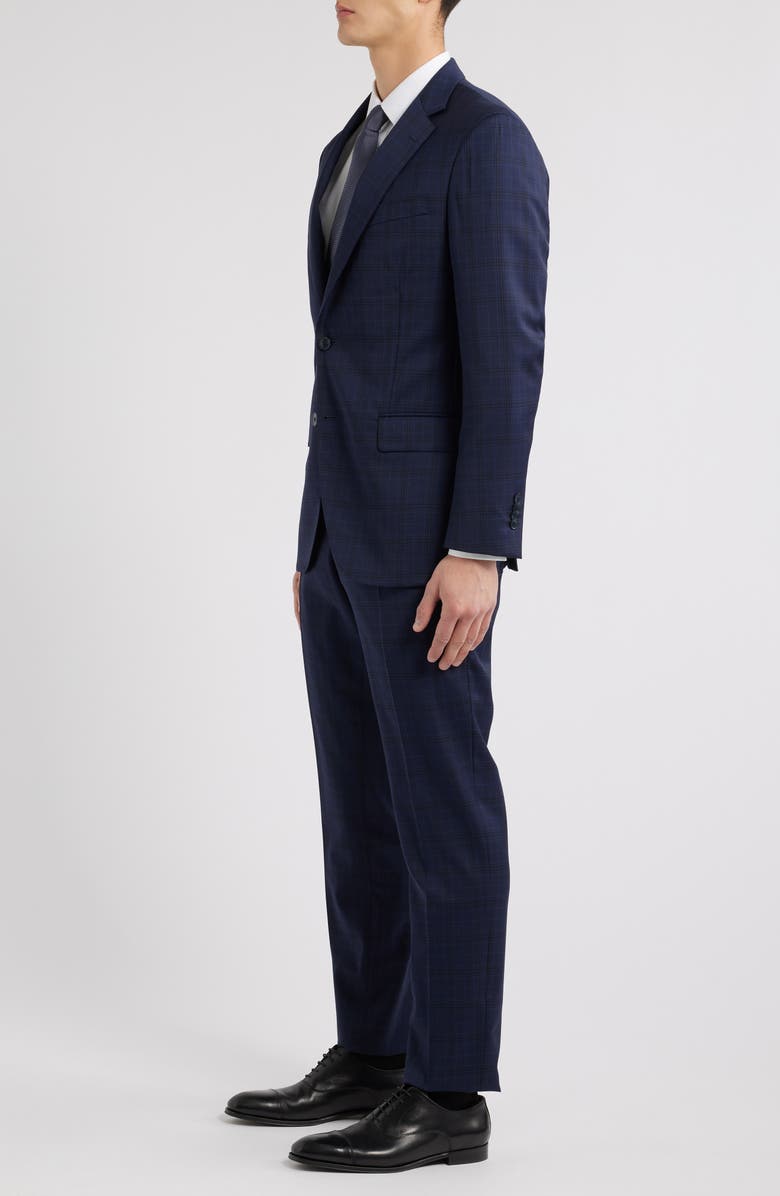 Peter Millar Hartford Classic Fit Navy Plaid Wool Suit, Alternate, color, 