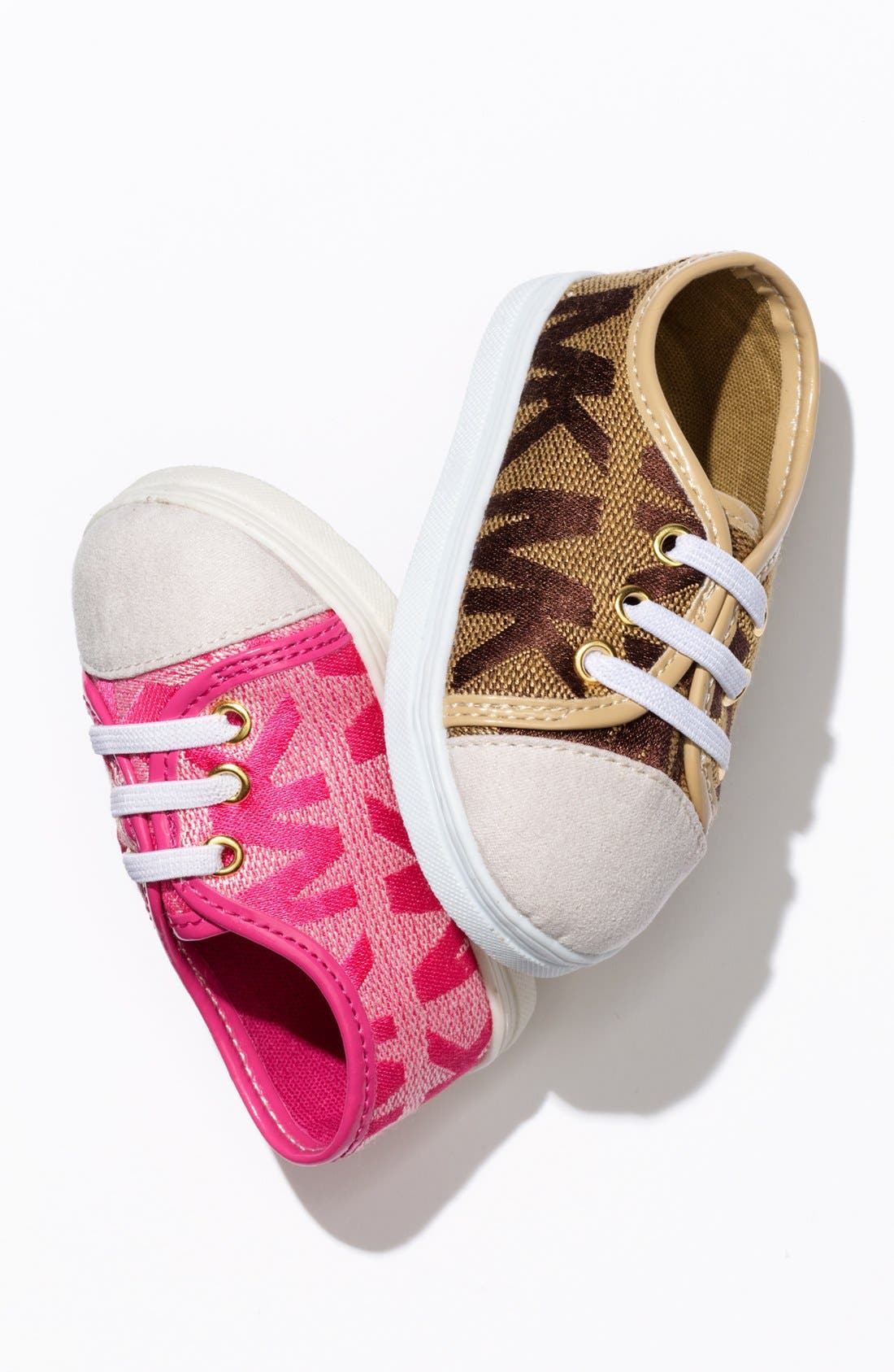 'Baby Monogram' Crib Shoe, Alternate, color, FUCHSIA MULTI