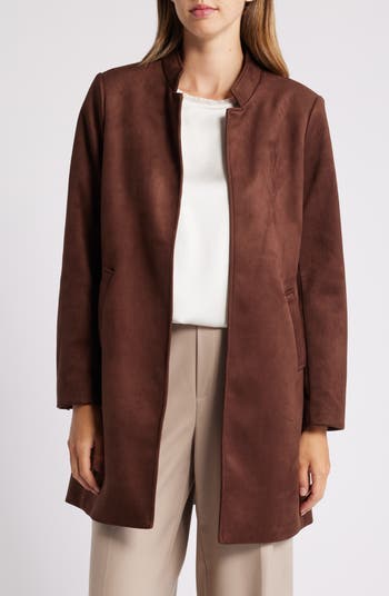 Long faux suede jacket on sale