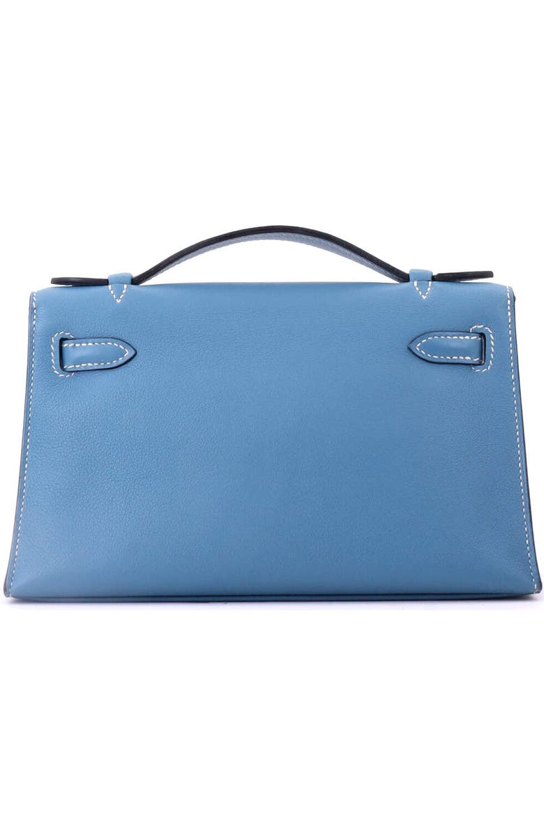 Pre-Owned Hermes Kelly Pochette Swift, Alternate, color, Bleu Jean