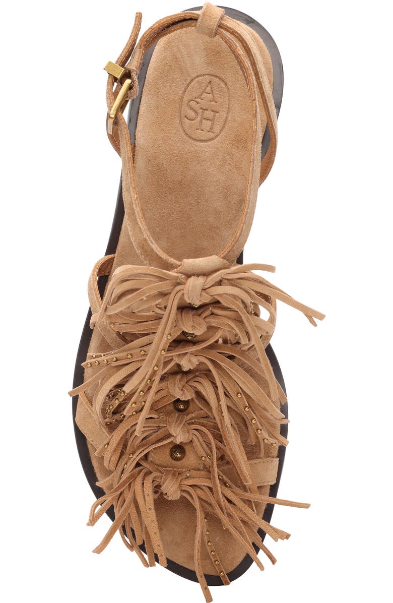 Ash Panic Fringe Sandal, Alternate, color, Moka Mou