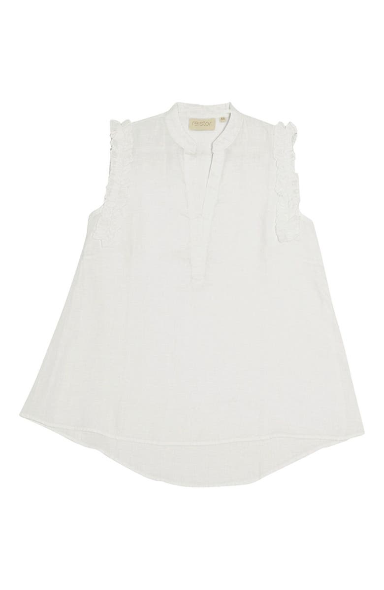 Reistor Wind In My Hair V-Neck Shirt, Alternate, color, Coconut White