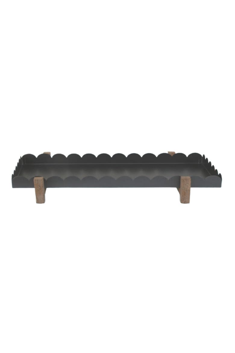 Scalloped Sides Tray, Main, color, Black