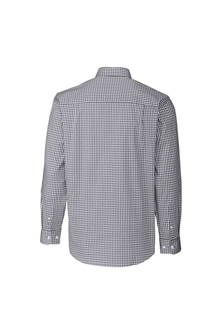 Men's Cutter & Buck Charcoal Cleveland Browns Throwback Logo Easy Care Stretch Gingham Long Sleeve Button-Down Shirt, Alternate, color, Charcoal