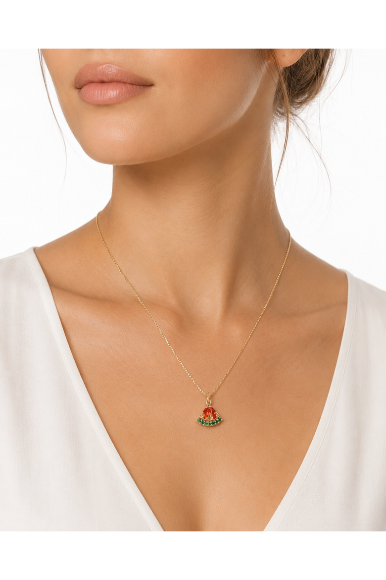The Qalqilya Watermelon Necklace, Alternate, color, Gold