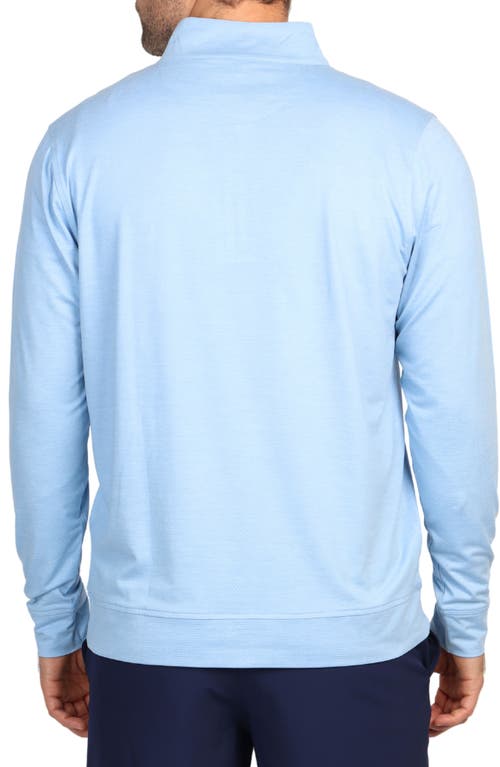 Tailorbyrd Mélange Mesh Performance Quarter Zip Pullover In Light Blue