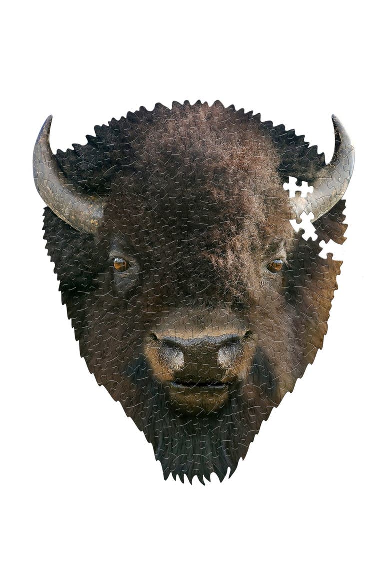 I Am Bison 300 Pieces Animal Shaped Jigsaw Puzzle, Alternate, color, Multicolored