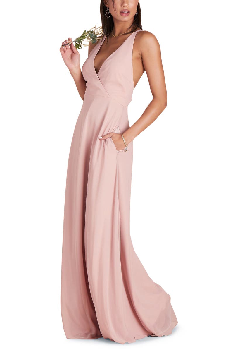 BIRDY GREY Moni Convertible Halter Neck Chiffon Gown, Alternate, color, 