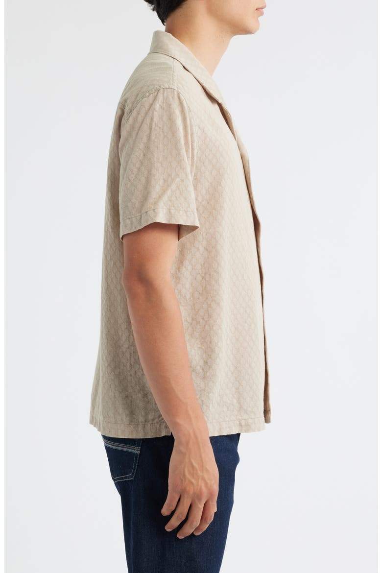 Foster Relaxed Fit Jacquard Camp Shirt, Alternate, color, DRY DUST