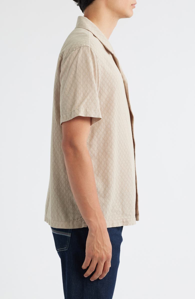 AG Foster Relaxed Fit Jacquard Camp Shirt, Alternate, color, Dry Dust