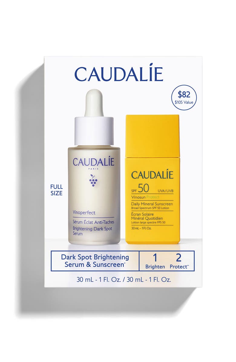 CAUDALÍE Dark Spot Brightening Serum & Sunscreen SPF 50 Set $105 Value, Main, color, 