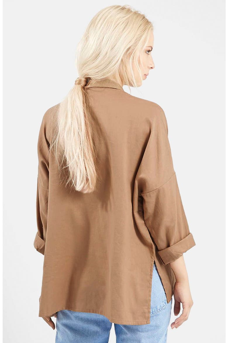 Oversize Lightweight Chambray Shirt, Alternate, color, NUDE