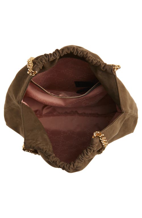 Stella Mccartney Medium Falabella Faux Suede Drawstring Tote In Brown