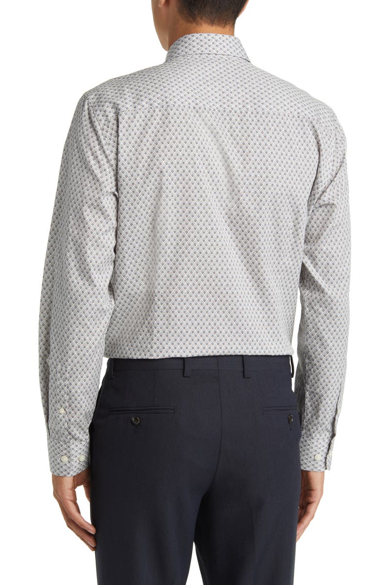 Jack Victor Adam Contemporary Fit Geo Print Cotton Button-Up Shirt, Alternate, color, Purple