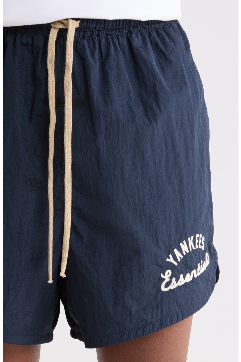 MLB Yankees Nylon Gym Shorts, Alternate, color, DARK SAPPHIRE