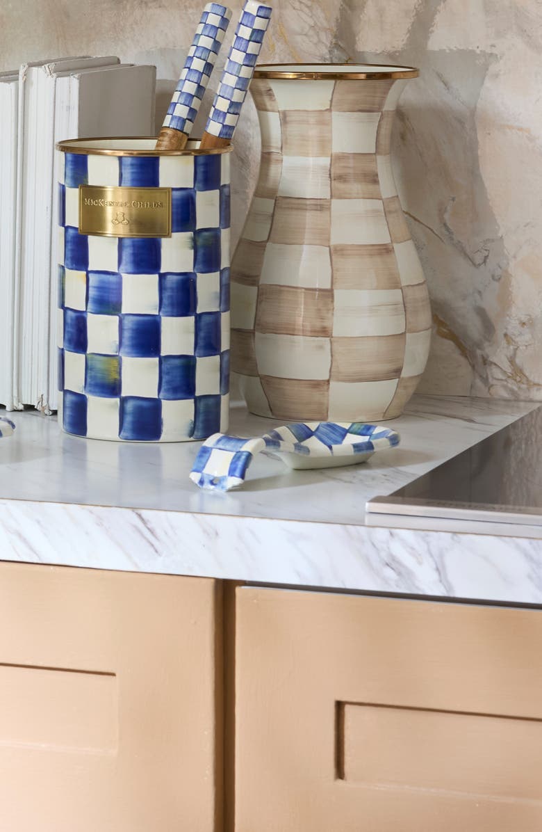 MACKENZIE CHILDS Royal Check Spoon Rest, Alternate, color, Royal