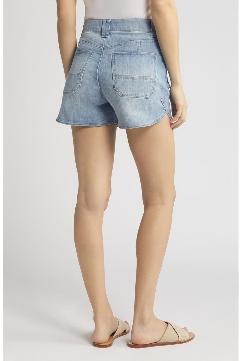 'Ab'Solution Skyrise Tulip Hem Denim Shorts, Alternate, color, POWDER BLUE ARTISANAL