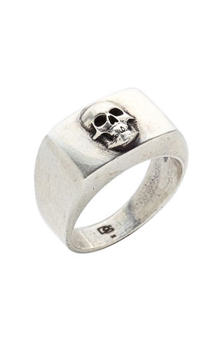 Degs & Sal Skull Ring, Main, color, Silver