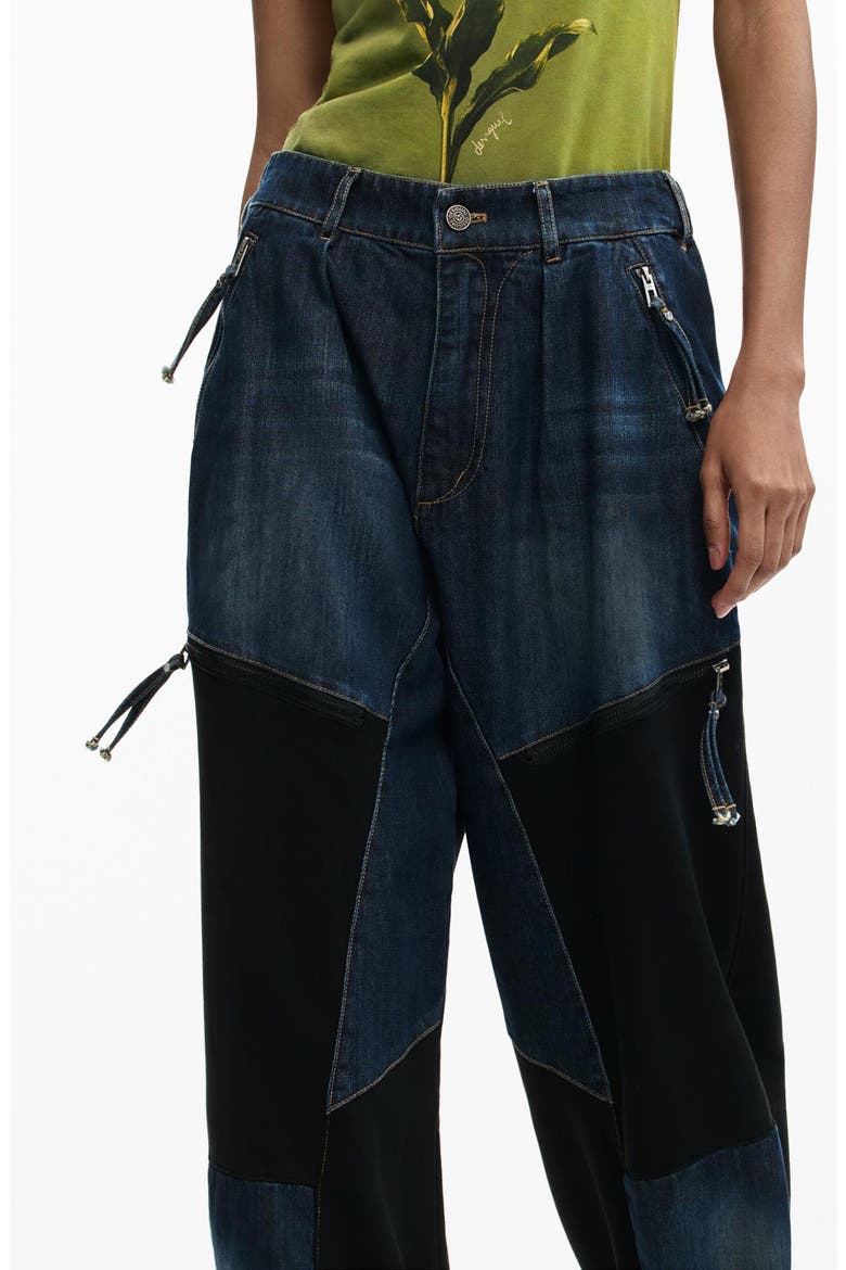 Barrel Leg Jeans, Alternate, color, MEDIUM BLUE
