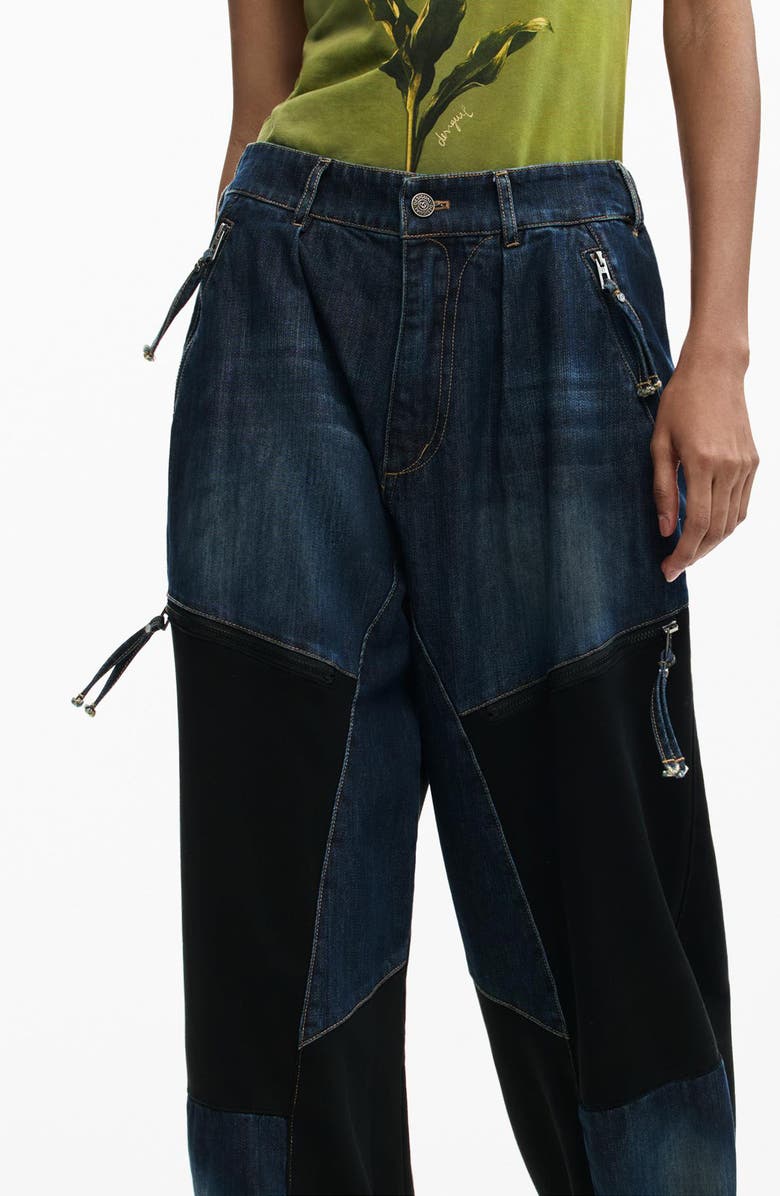 Desigual Barrel Leg Jeans, Alternate, color, Medium Blue