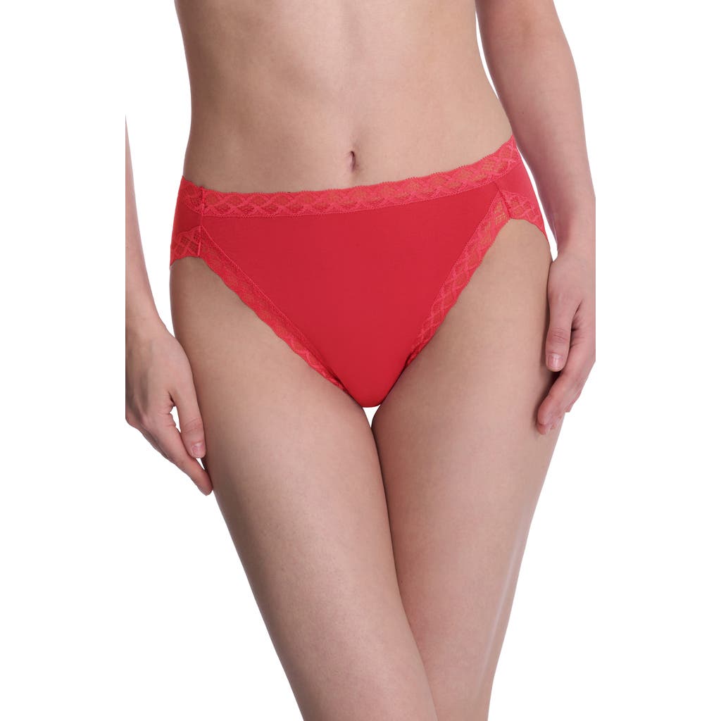 Natori Bliss Cotton French Cut Briefs In Red