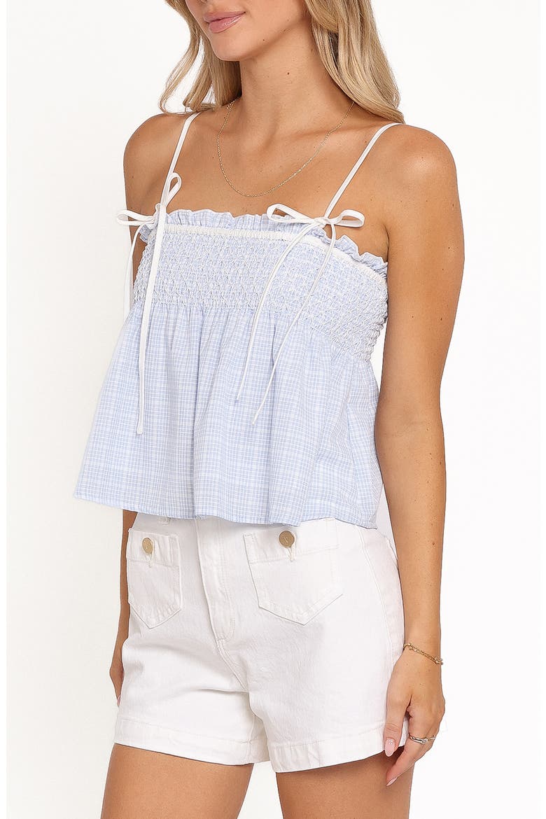 Mireille Gingham Babydoll Top, Alternate, color, BLUE GINGHAM