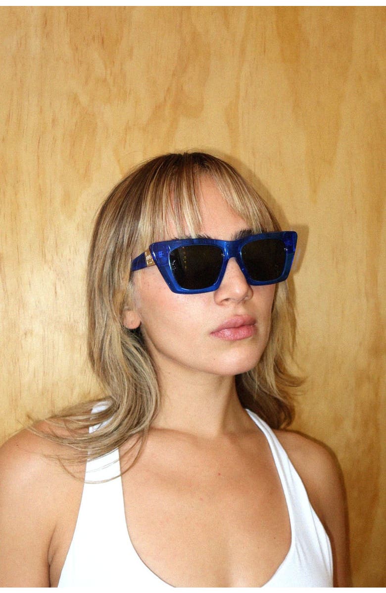 INDY Uptown Square Polarized Sunglasses, Alternate, color, Blue