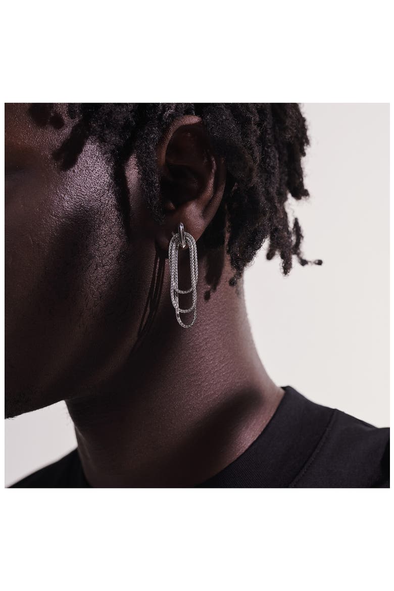 Classic Chain Link Drop Earrings, Alternate, color, SILVER