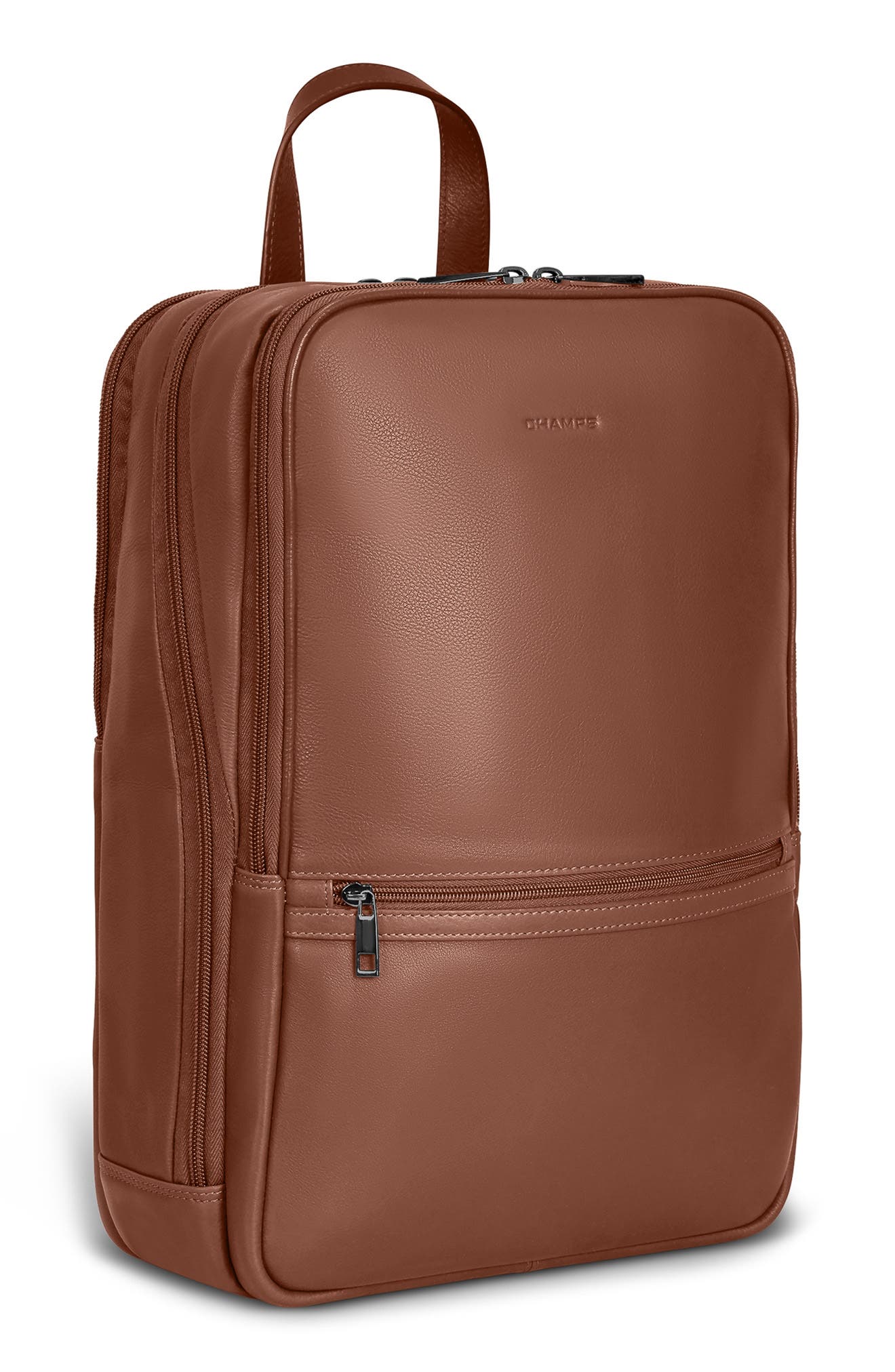 CHAMPS Onyx Leather Backpack, Alternate, color, Brown